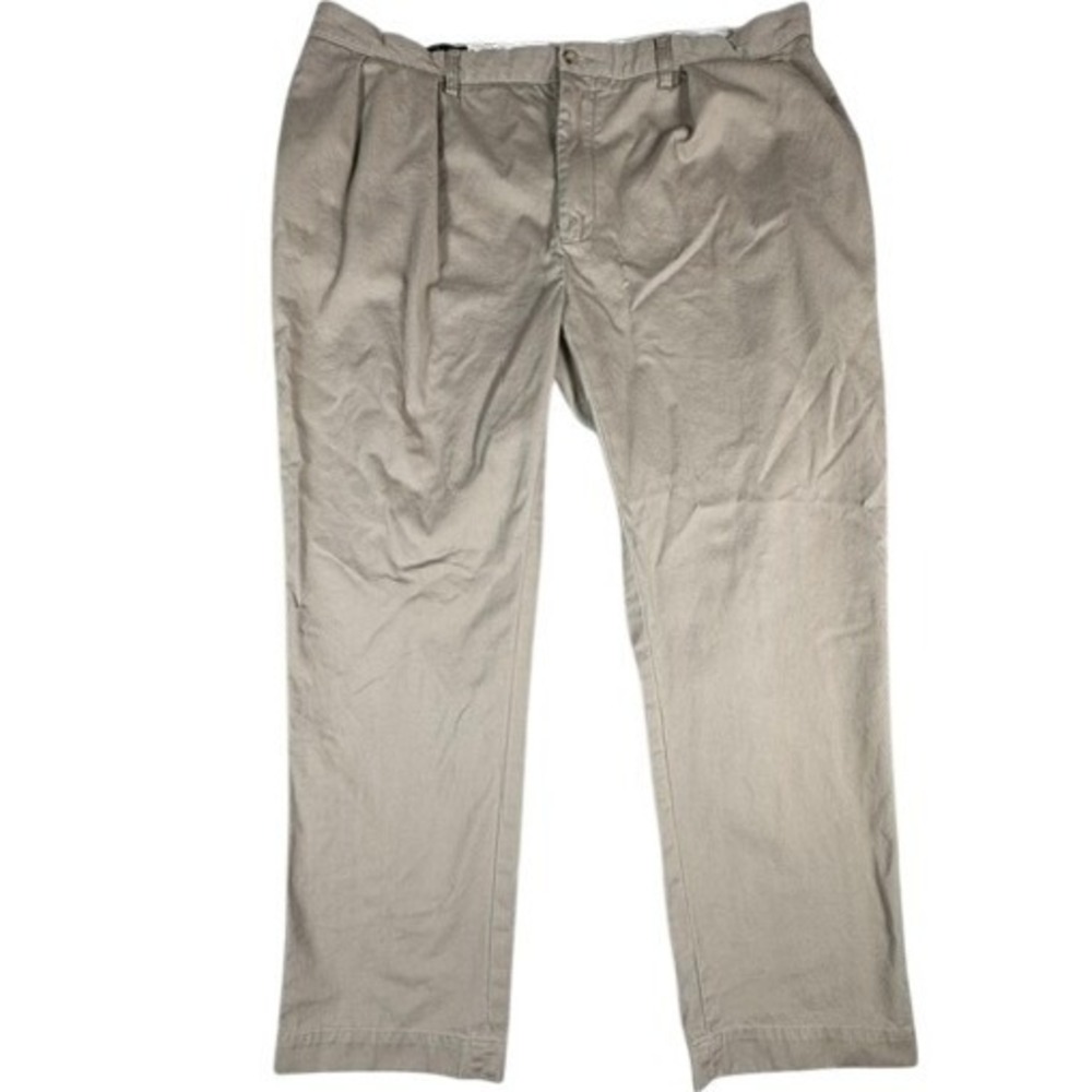 Polo Ralph Lauren Pants Mens 42 Ethan Pant Khaki Tan Pleated Cotton Chino 42x32